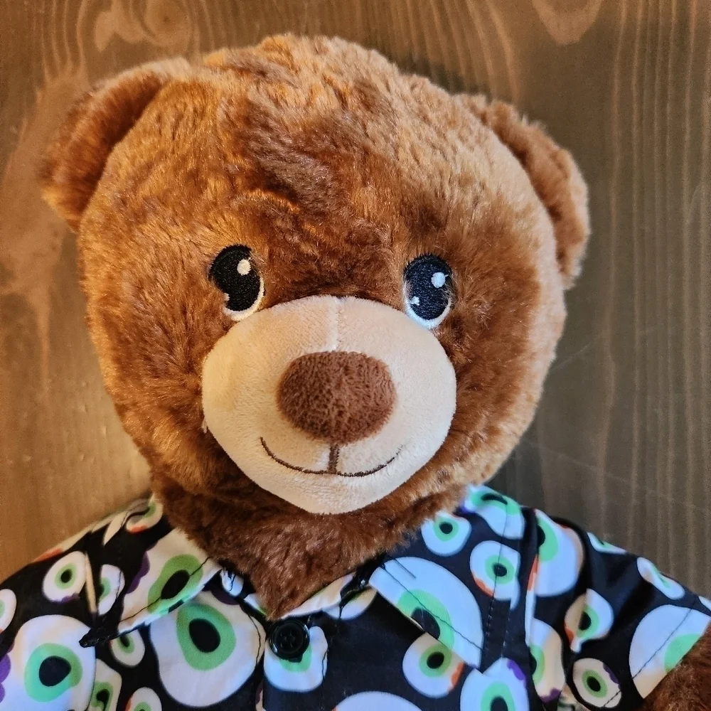 Build A Bear Happy Birthday Bear Brown BAB with Button Down Dress Shirt 16